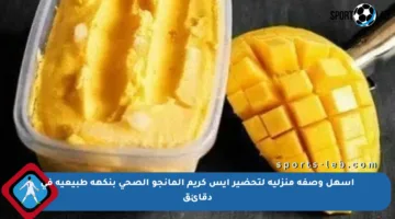 أسهل وصفة منزلية لتحضير ايس كريم المانجو الصحي بنكهة طبيعية في دقائق
